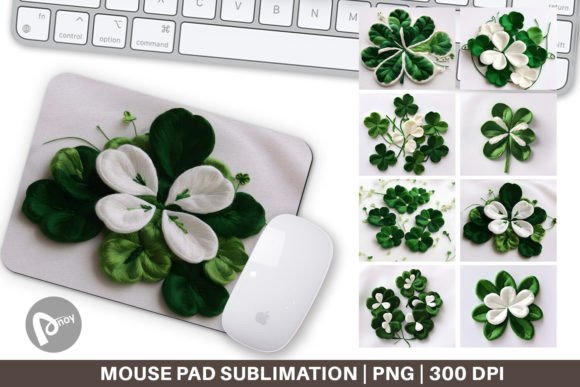 Mouse Pad 3D Shamrocks Embroidery — A Desk Accessory That Blends Luck, Texture, and Everyday Comfort