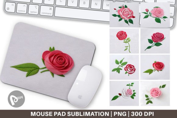 Transform Your Workspace with a Rose Embroidery Mouse Pad